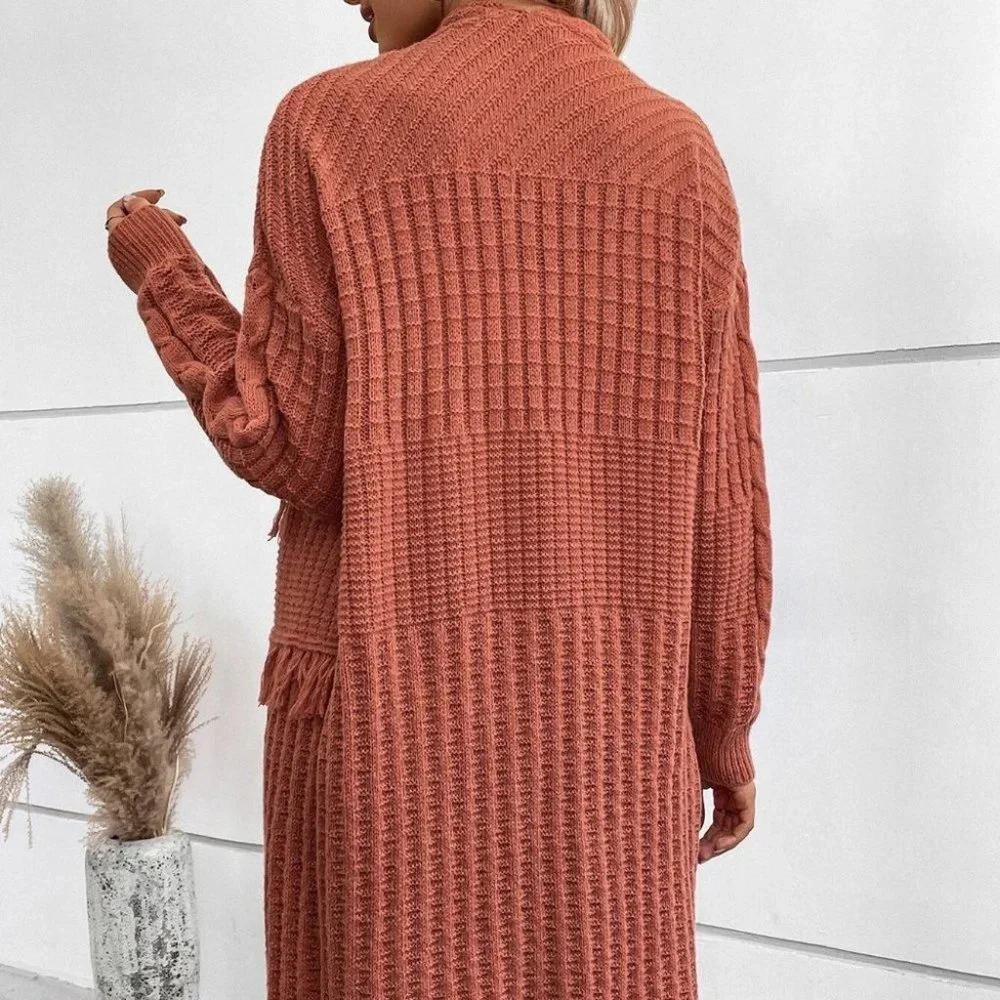 Cozy Casual Waterfall Open Front Knit Sweater Cardigan - Picture 4 of 8